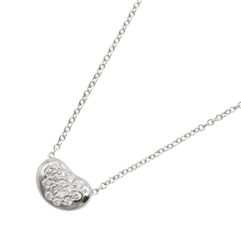 Tiffany Silver Diamond Bean Necklace